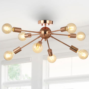 Copper 30.5" Sputnik Metal LED Flush - JONATHAN Y